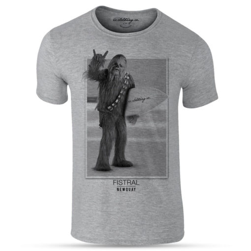 Mouse over image to zoom Have one to sell? Sell it yourself Surfer Surfing Chewbacca Wookie Grey Premium Funny T-Shirt Newquay Star Wars