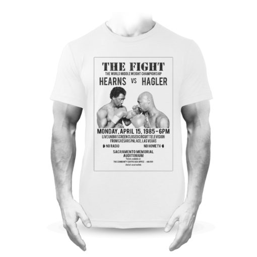 Hagler Vs Hearns Fight Poster T-Shirt White