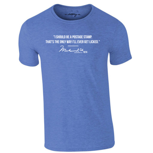 Muhammad Ali Postage Stamp Quote Royal Blue T-Shirt