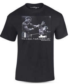 Muhammad Ali Quote I'm So Mean I make Medicine Sick Black T-Shirt