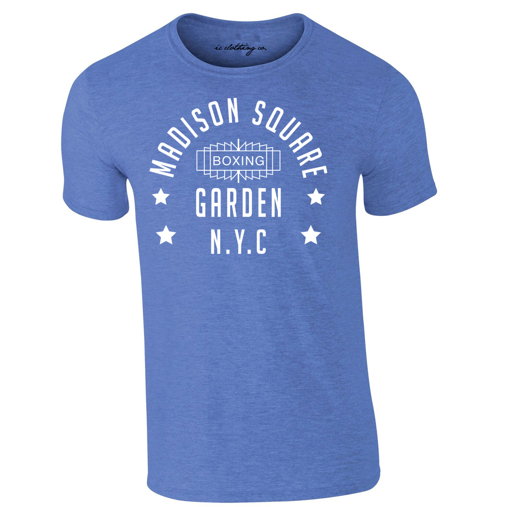 Madison Square Garden NYC Boxing Premium TShirt Blue IC Clothing