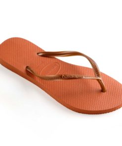 Havaianas Womens Slim Orange Bronze Flip Flops