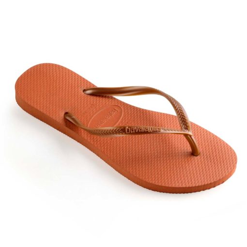 Havaianas Womens Slim Orange Bronze Flip Flops