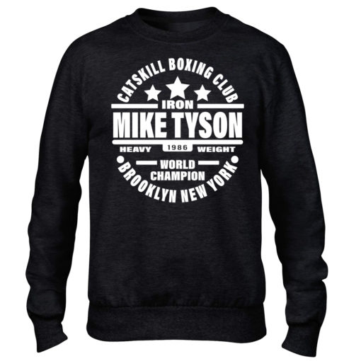 Iron Mike Tyson Catskill Boxing Club Brooklyn Mens Black Crew