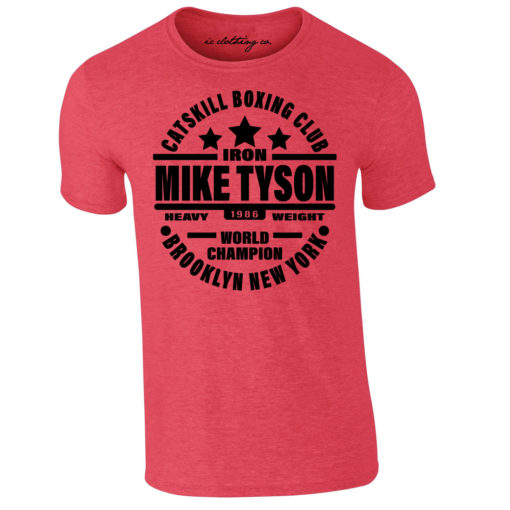 Iron Mike Tyson Catskill Boxing Club Brooklyn T-Shirt Heather Red