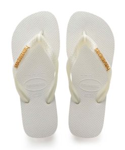 Havaianas Womens Logo Metallic White Flip Flops