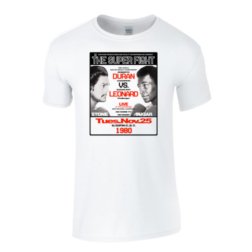 Roberto Duran Vs Sugar Ray Leonard Boxing T-Shirt White